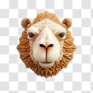 Camel - 3D Camel Face Sculpture Transparent PNG