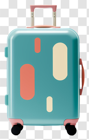 Travel Suitcase - Stylish Green Suitcase With Colorful Design Transparent PNG