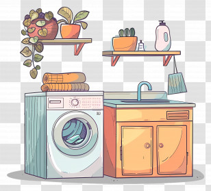 Simple Laundry Setup - Simple Laundry Room With Sink And Washer Transparent PNG