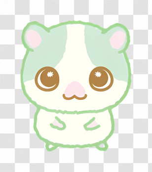Bosanimal - Green And White Cartoon Hamster Transparent PNG