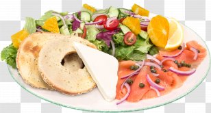 Full Breakfast Smoked Salmon Hors D'oeuvre Lox Vegetarian Cuisine - Salad Transparent PNG