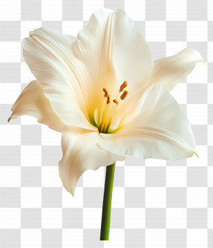 Good Morning - Elegant White Lily Flower With Delicate Petals Transparent PNG