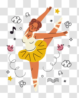 Dancer - Ballet Dancer In Yellow Dress Transparent PNG