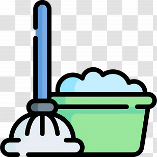 Cleaning Mop - Mop And Bucket With Soap Illustration Transparent PNG
