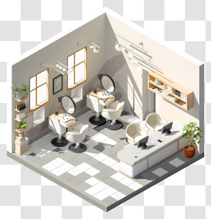 Salon - Modern Hair Salon Interior Transparent PNG
