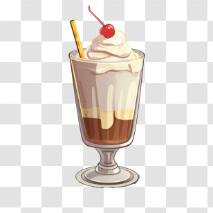 Milkshake - Classic Milkshake Glass With Cherry Garnish Transparent PNG
