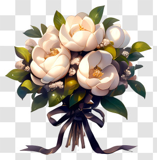 Flower Bouquet Art - Elegant Flower Bouquet Transparent PNG