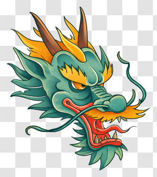 Green Dragon Head - Green Dragon Head Illustration Transparent PNG