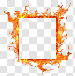 Fire Frame - Burning Flame Frame Design Transparent PNG