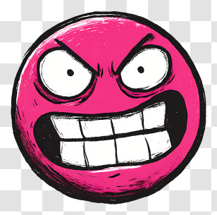 Crazy Emoji - Angry Pink Emoji Face Transparent PNG