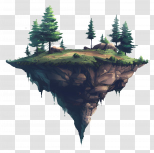 Floating Island - Floating Island With Trees Transparent PNG