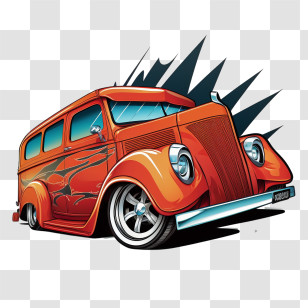 Cartoon Car
 - Orange Vintage Car Cartoon Transparent PNG