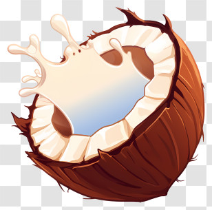 Coconut Milk Splash - Coconut With Milk Splash Transparent PNG