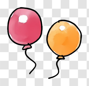 Cartoon - Colorful Party Balloons Transparent PNG