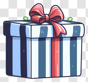 Gift Box - Beautiful Gift Box With A Red Ribbon Transparent PNG