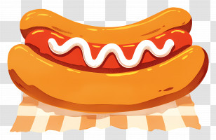Hot Sausage - Hot Dog With Mustard And Mayonnaise Transparent PNG