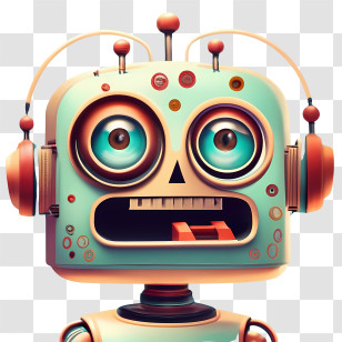 Cartoon Robot - Retro Robot With A Whimsical Expression Transparent PNG