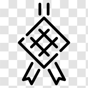 Ketupat - Black And White Ribbon Transparent PNG