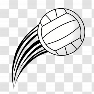 Volleyball - Volleyball Illustration With Motion Lines Transparent PNG