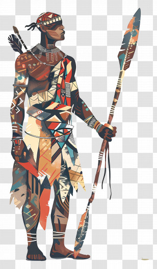Tribal Warrior - Tribal Warrior With Spear Transparent PNG