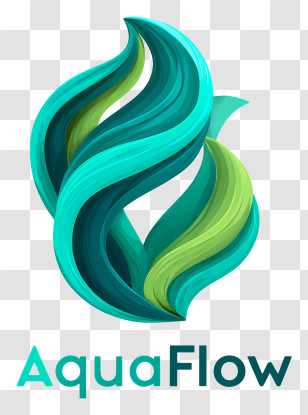 Aquaflow Logo - AquaFlow Teal Leaf Swirl Logo Transparent PNG