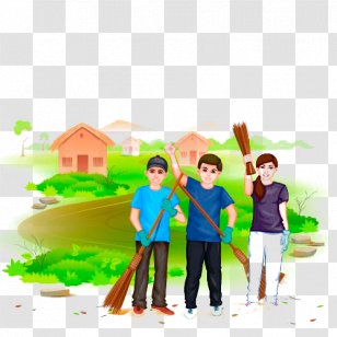 India Swachh Bharat Abhiyan Royalty-free Clip Art - Royaltyfree - Cartoon Man Transparent PNG