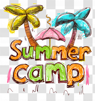 Summer Camp - Fun Summer Camp Tropical Illustration Transparent PNG