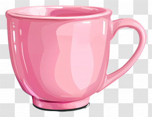 Pink Cup - Pink Ceramic Cup Design Transparent PNG
