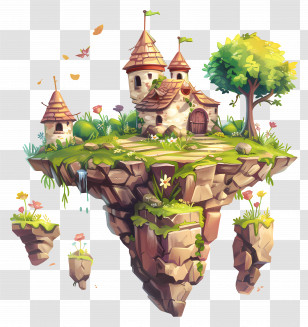Floating Island - Floating Island With Castle Transparent PNG