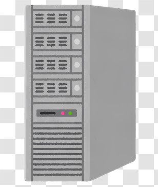 Icon - Gray Server Tower Transparent PNG