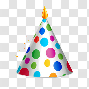 Birthday Hat - Colorful Polka Dot Party Hat Illustration Transparent PNG