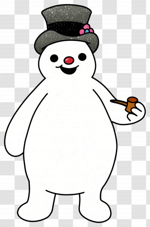 Frosty The Snowman - Classic Snowman With Top Hat And Pipe Transparent PNG