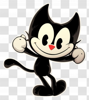 Felix The Cat - Happy Cartoon Cat Character Transparent PNG