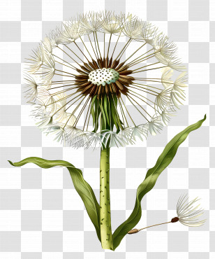 Dandelion - Delicate Dandelion Botanical Illustration Transparent PNG