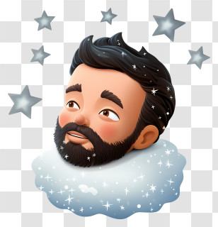 Black And White Image - Man With Stars Illustration Transparent PNG