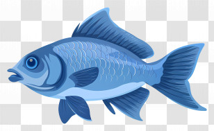 Fish - Blue Fish Illustration In Vector Style Transparent PNG