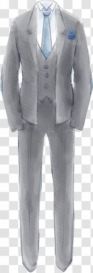 Tuxedo Contemporary Western Wedding Dress Drawing - Suit Vector Transparent PNG