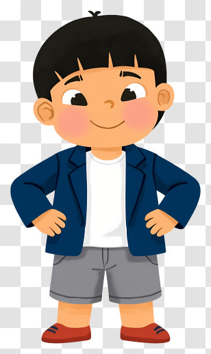Preschool Boy - Cartoon Boy In Blue Jacket Transparent PNG
