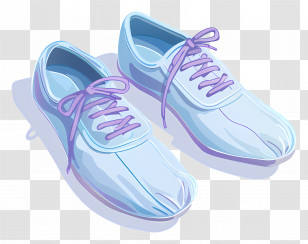 Watercolor Shoes - Blue Running Shoes With Laces Transparent PNG