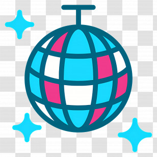 Mirror Ball - Disco Ball With Sparkles Illustration Transparent PNG