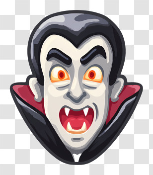 World Dracula Day - Cartoon Vampire Face With Fangs Transparent PNG