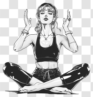 Taylor Swift Silhouette - Woman Meditating In Yoga Pose Transparent PNG