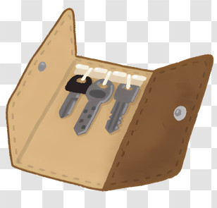 Clipart - Leather Key Holder With Keys Transparent PNG