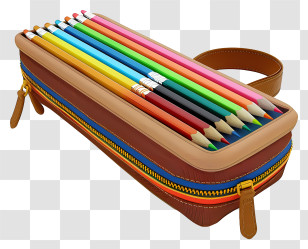 Pencil Case - Colored Pencils In A Pencil Case Transparent PNG