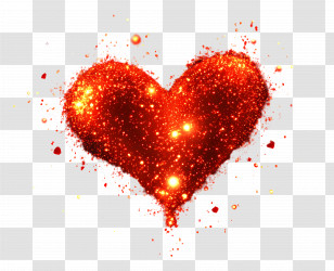Love Background - Sparkling Glitter Heart Transparent PNG