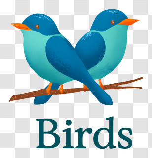 Birds Logo - Blue Birds On A Branch Transparent PNG