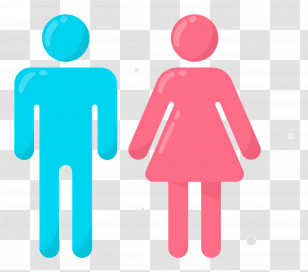 Toilet Sign - Restroom Sign With Male And Female Symbols Transparent PNG