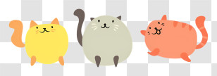 Cats - Cute Cartoon Cats Illustration Transparent PNG