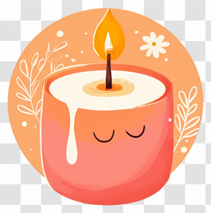Aromatherapy Candle - Wax Candle With Flame And Soft Glow Transparent PNG
