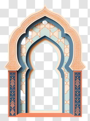 Islamic Frame - Intricate Islamic Arch Design Transparent PNG